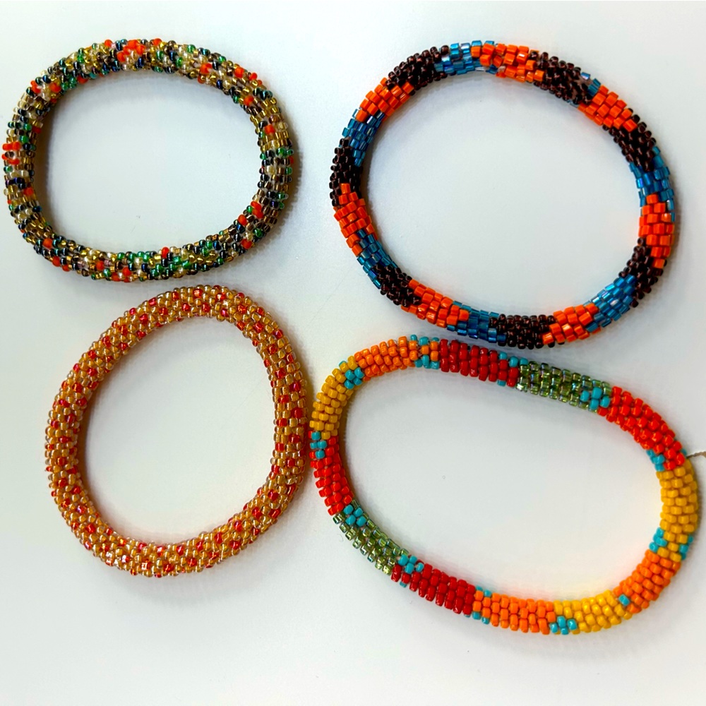 Woven Glass Beaded Bracelet Bundle